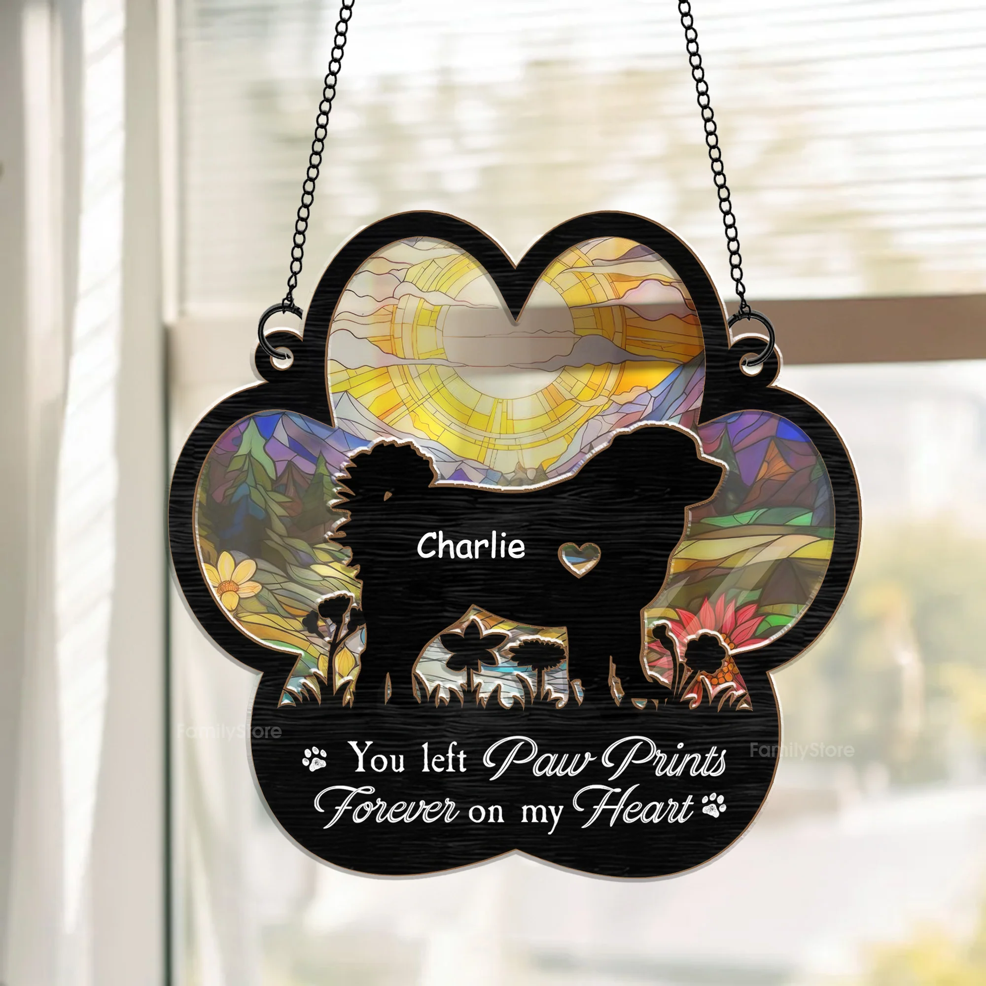 Forever In My Heart - Memorial Gift For Pet Lovers - Personalized Window Hanging Window Hanging Suncatcher Ornament - CLP05 NA94