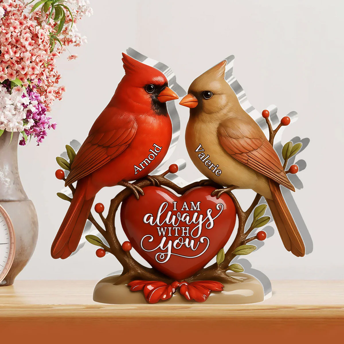 Forever Together Cardinals - Personalized Acrylic Plaque - Gift For Couple HL128 - Image 2