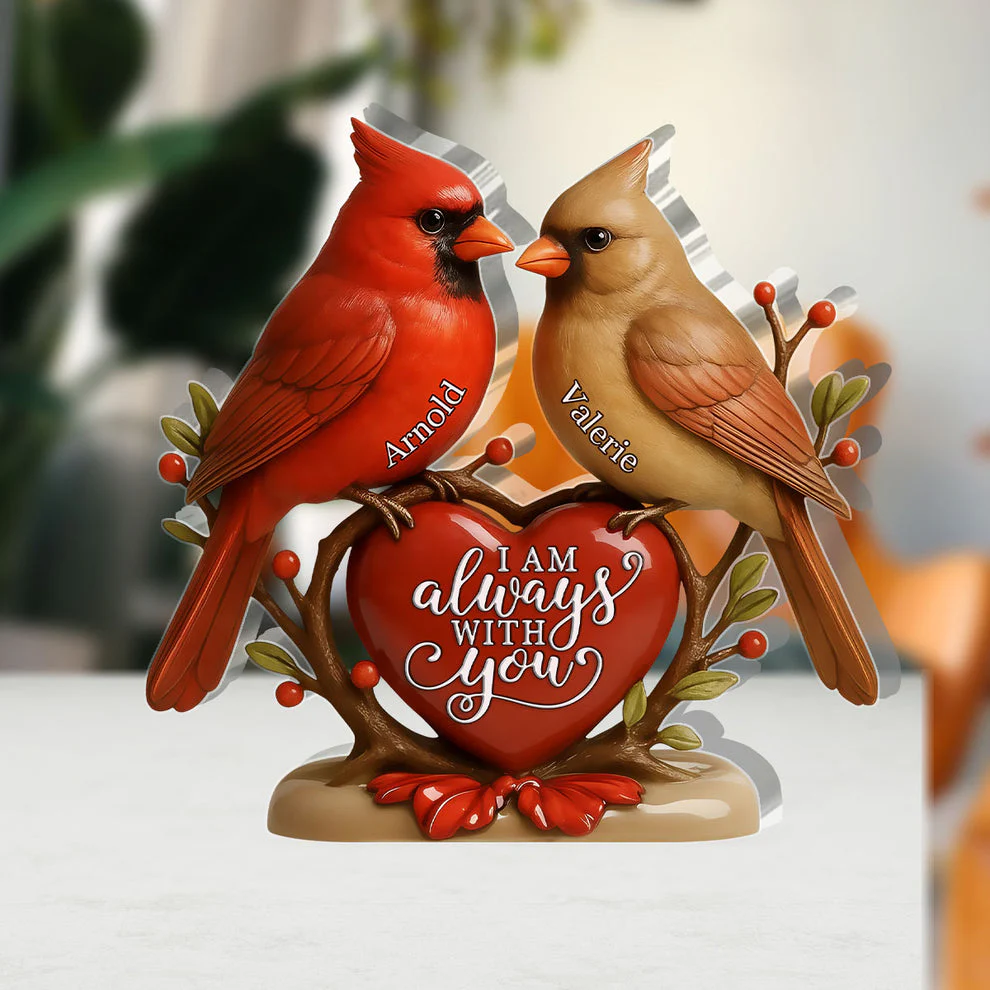 Forever Together Cardinals - Personalized Acrylic Plaque - Gift For Couple HL128 - Image 3