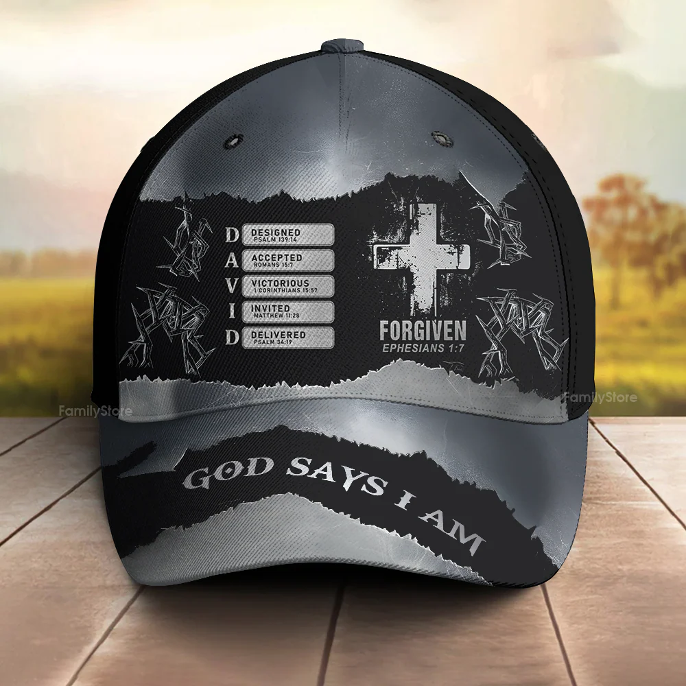 Forgiven Bible Verse - Personalized Classic Cap - Gift for Men, Dad, Grandpa, Husband, Father's Day Gift | NA94 - Image 4