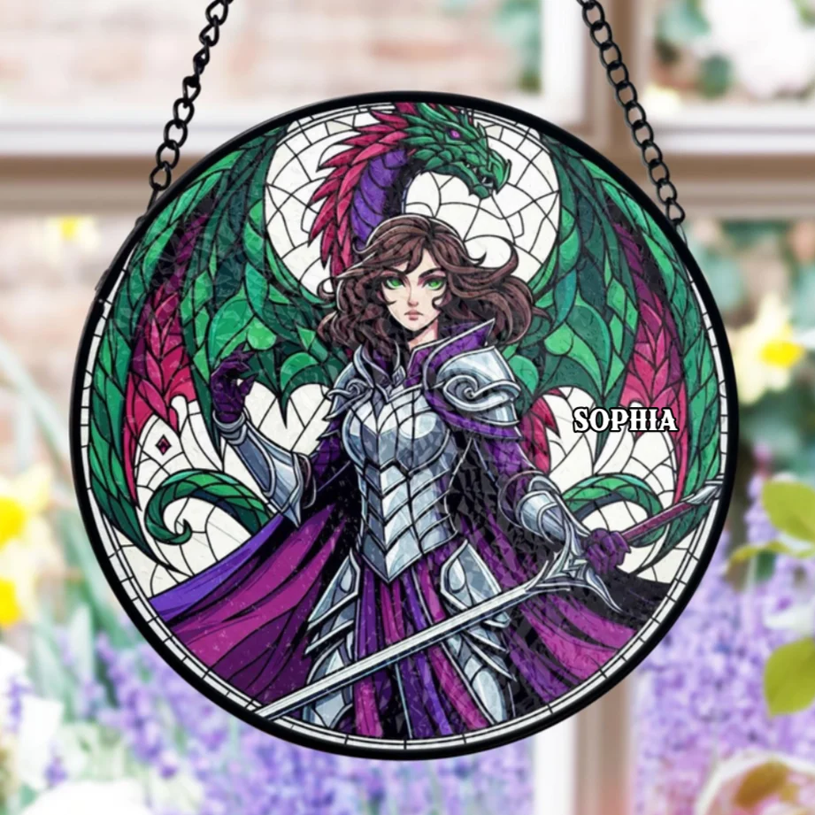 Fourth Wing Violet Sorrengail - Personalized Window Hanging Suncatcher Ornament - Christmas Gift For Book Lovers, Readers HH01