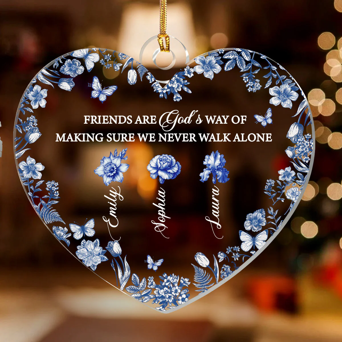 Friends Are God's Way Of Making Sure We Never Walk Alone - Personalized  Acrylic Ornament TD118. - Image 2