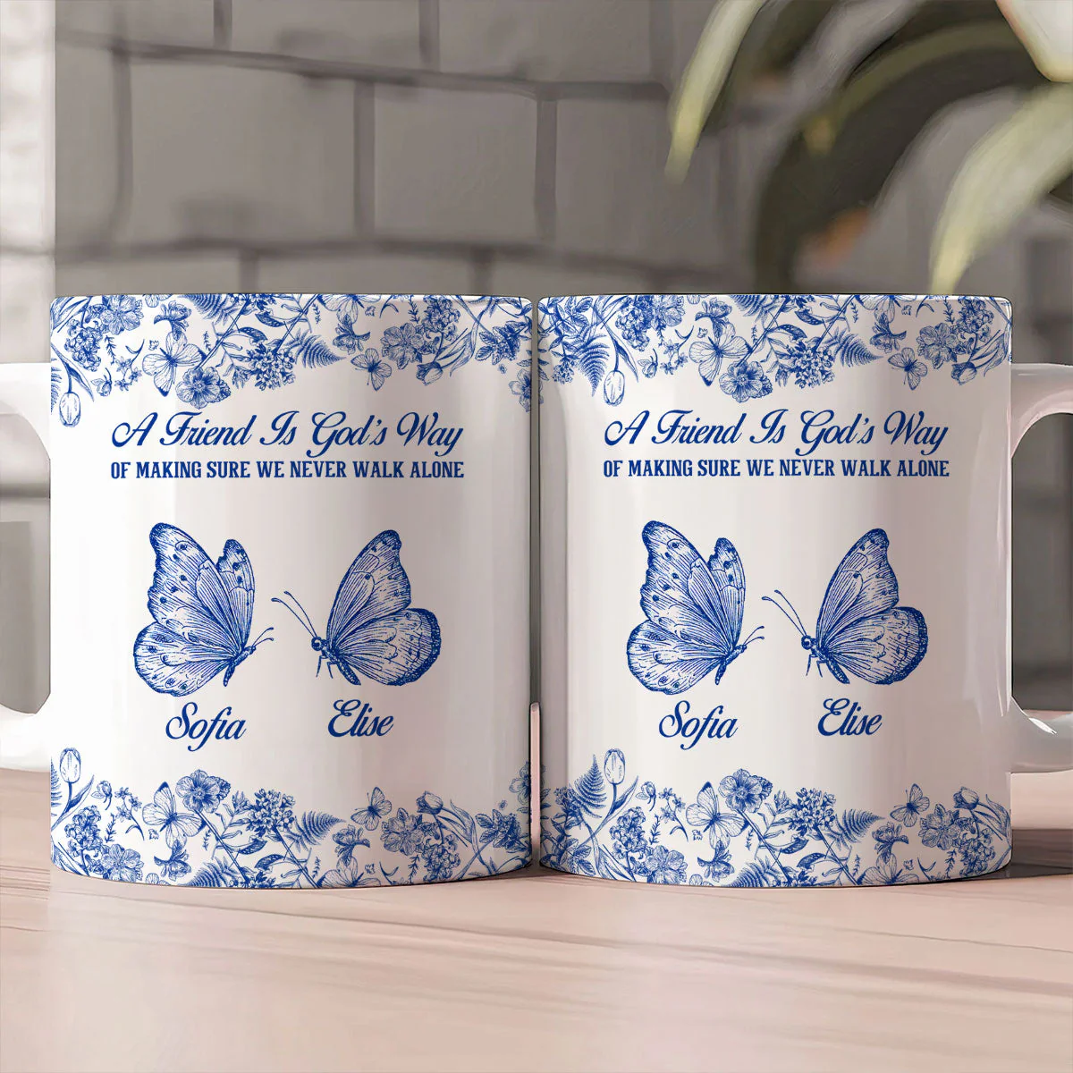 Friends Are God's Way Of Making Sure We Never Walk Alone - Personalized Ceramic Coffee Mug - Christian Gift For Friend BA01 - Image 2