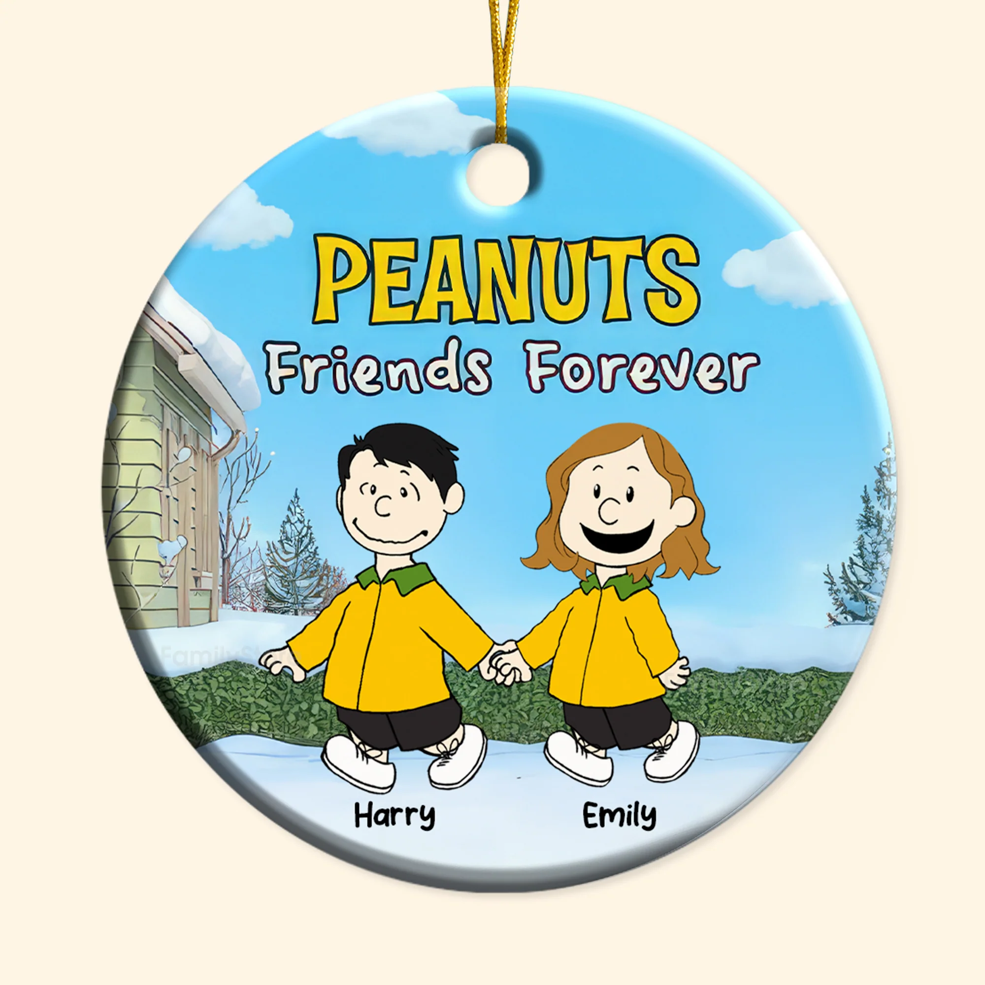 Friends Forever Peanut - Personalized Ceramic Ornament - Funny Gift For Friend, Family Member - CL48 NH96