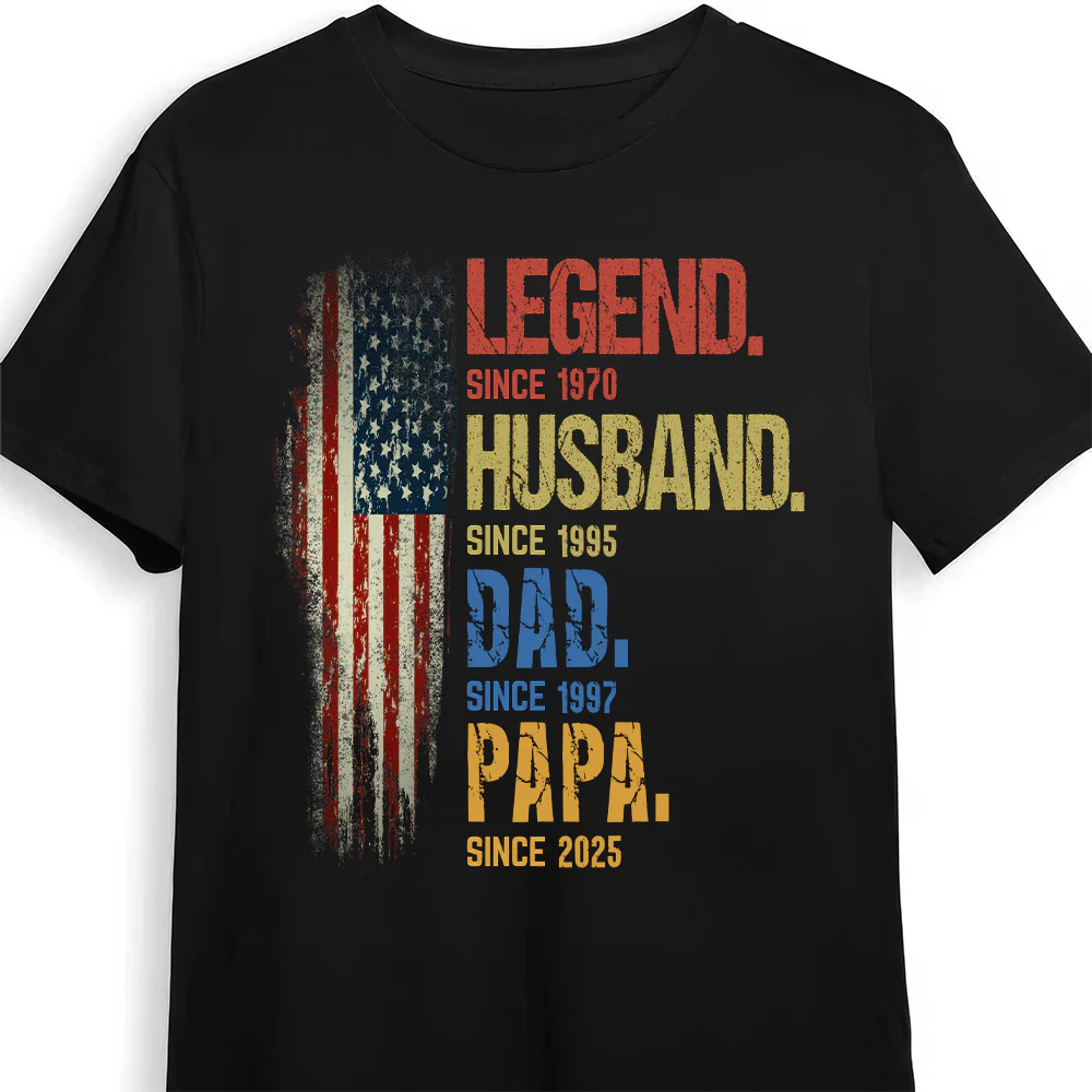 From Legend To Papa - Personalized Shirt - Gift For Dad, Grandpa, Father's Day | NA94