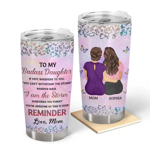 From Mom To Badass Daughter - Personalized Stainless Steel Tumbler - Gift For Mom, Mother's Day | GR24 HN02 - Image 2