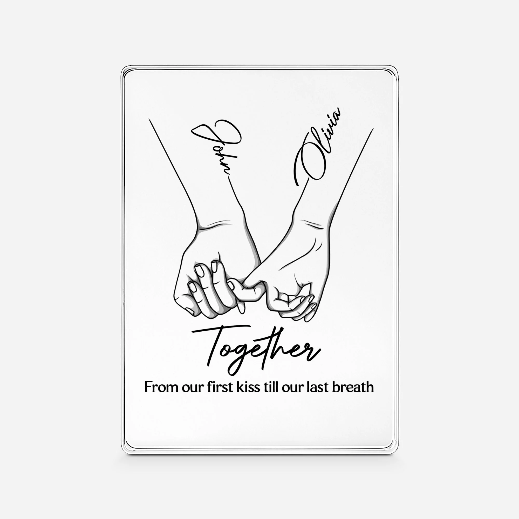 From Our First Kiss To Our Last Breath - Personalized Custom Shaped Acrylic Plaque - Meaningful Gift For Couples NL122