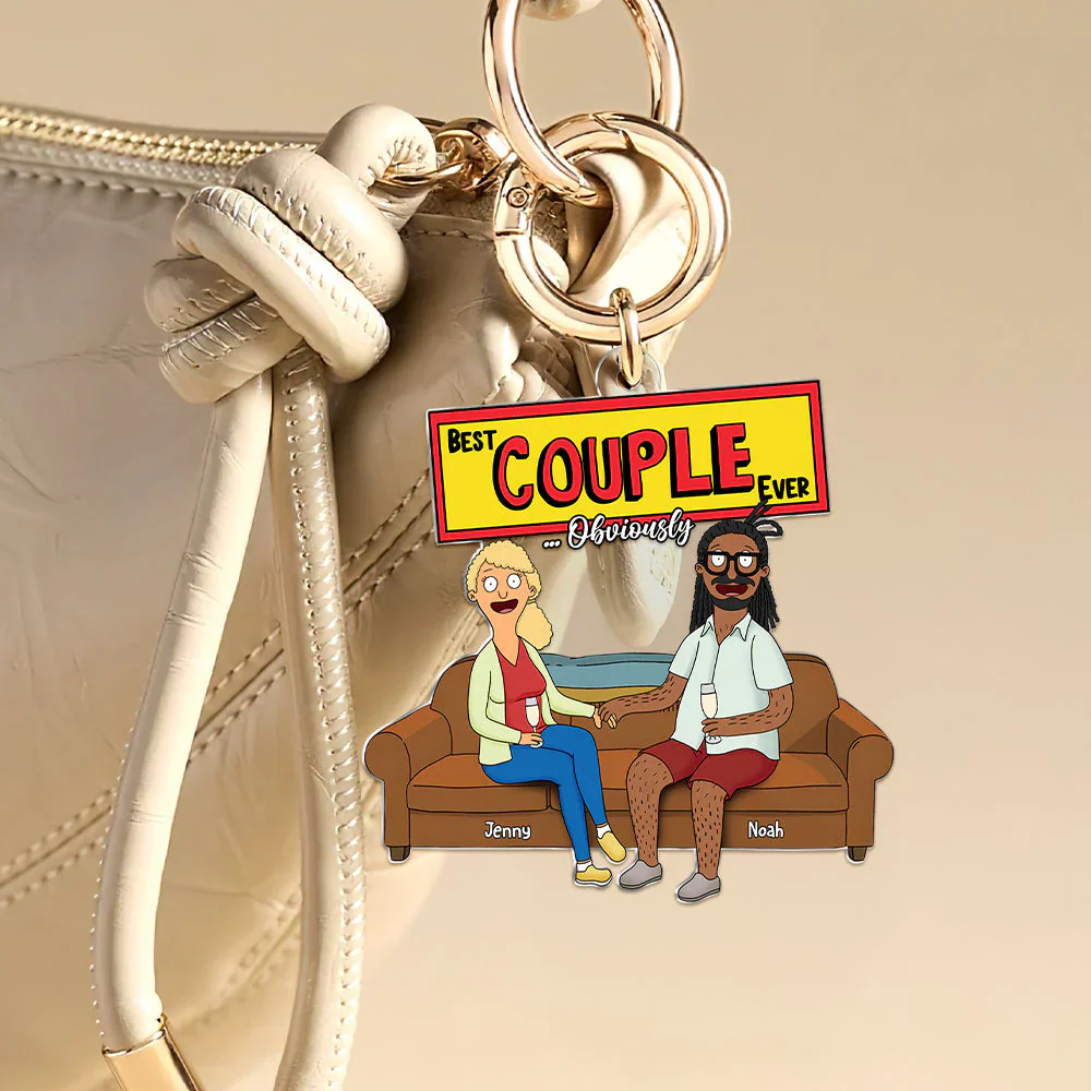 Funny Burger Couple - Personalized Keychain - Gift For Couple, Husband Wife, Anniversary | CL55