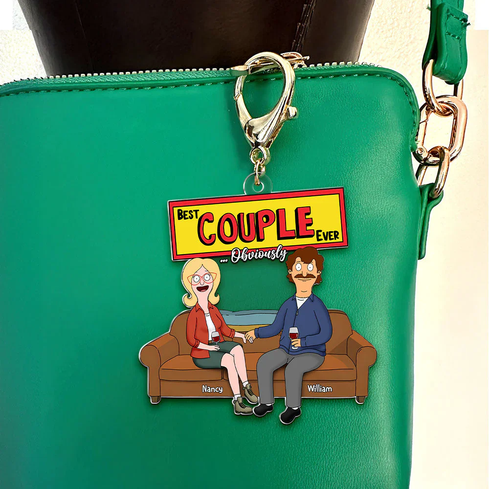 Funny Burger Couple - Personalized Keychain - Gift For Couple, Husband Wife, Anniversary | CL55 - Image 2