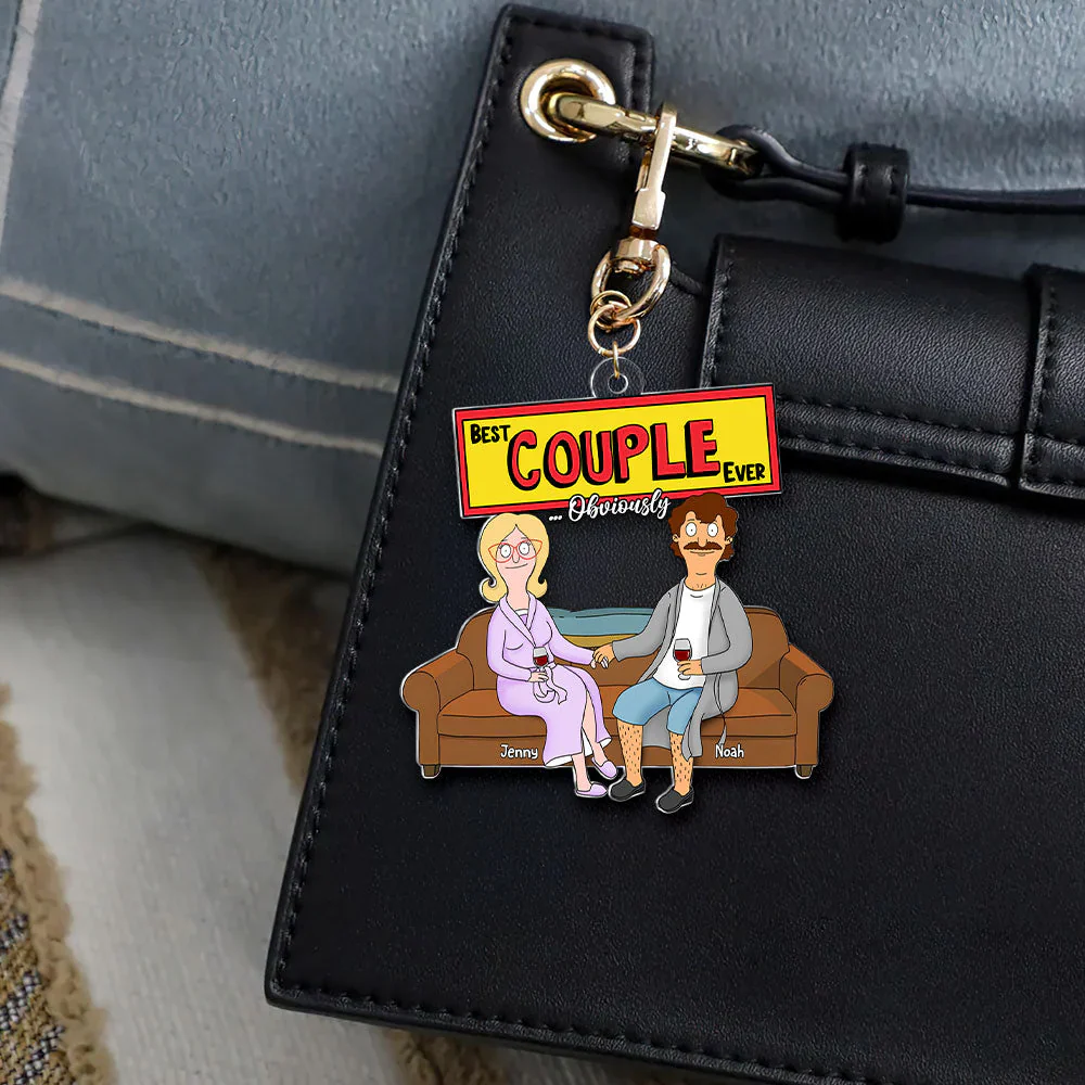 Funny Burger Couple - Personalized Keychain - Gift For Couple, Husband Wife, Anniversary | CL55 - Image 3