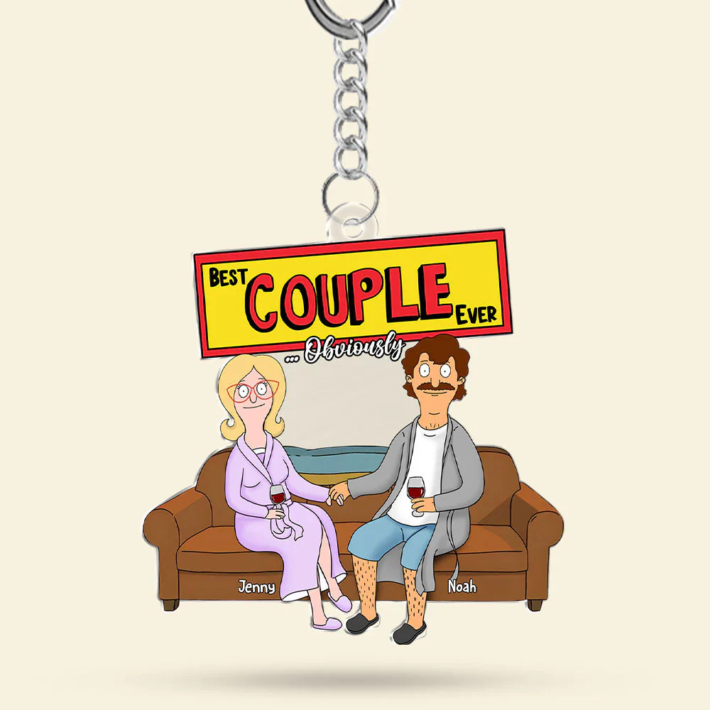 Funny Burger Couple - Personalized Keychain - Gift For Couple, Husband Wife, Anniversary | CL55 - Image 4
