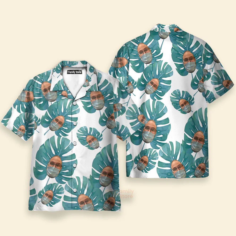 Funny Custom Face Dad Leaves - Funny Hawaiian Shirt PN302042Lb - Image 3