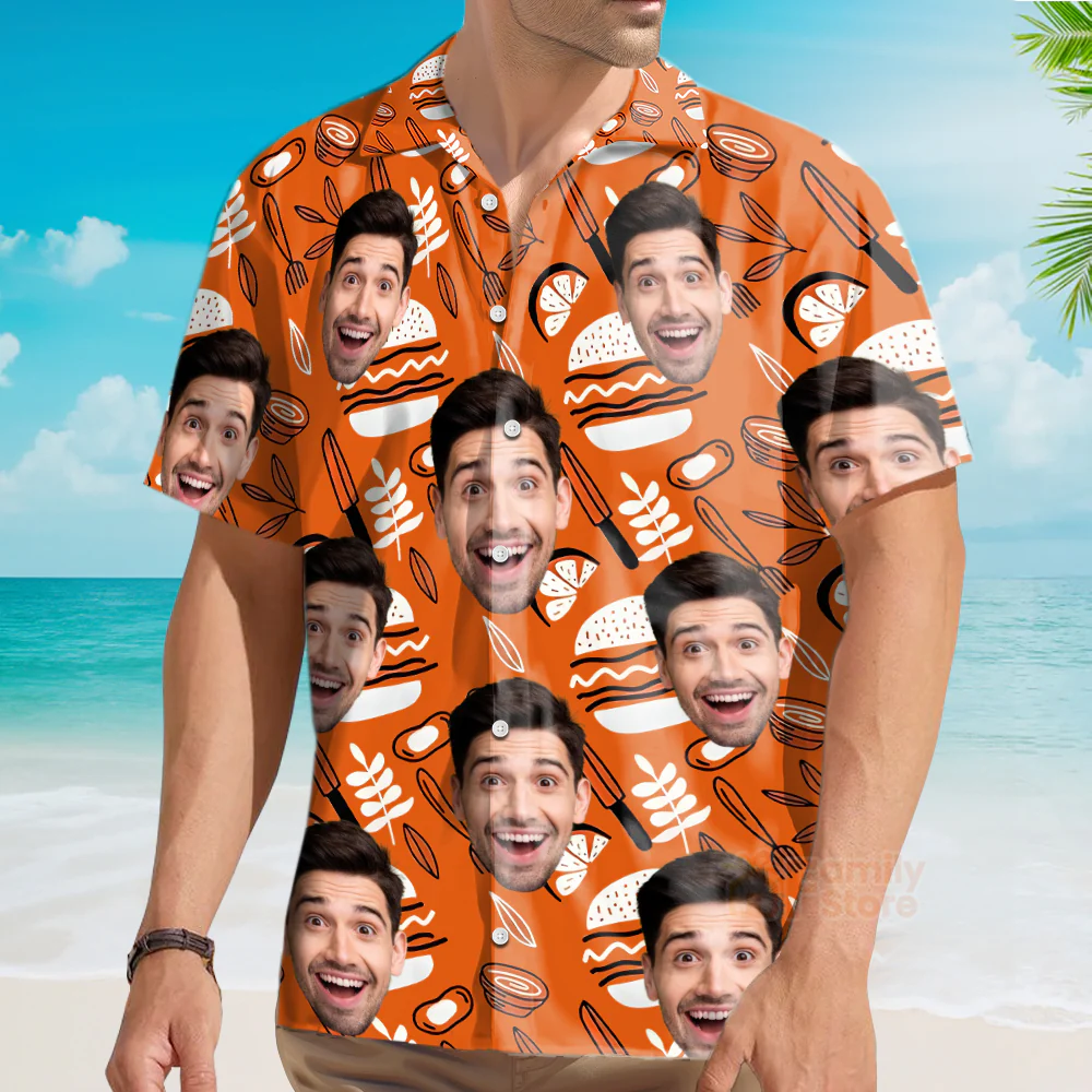 Funny Custom Face On Barbecue Party Custom Hawaiian Shirt PN302150Lb - Image 3