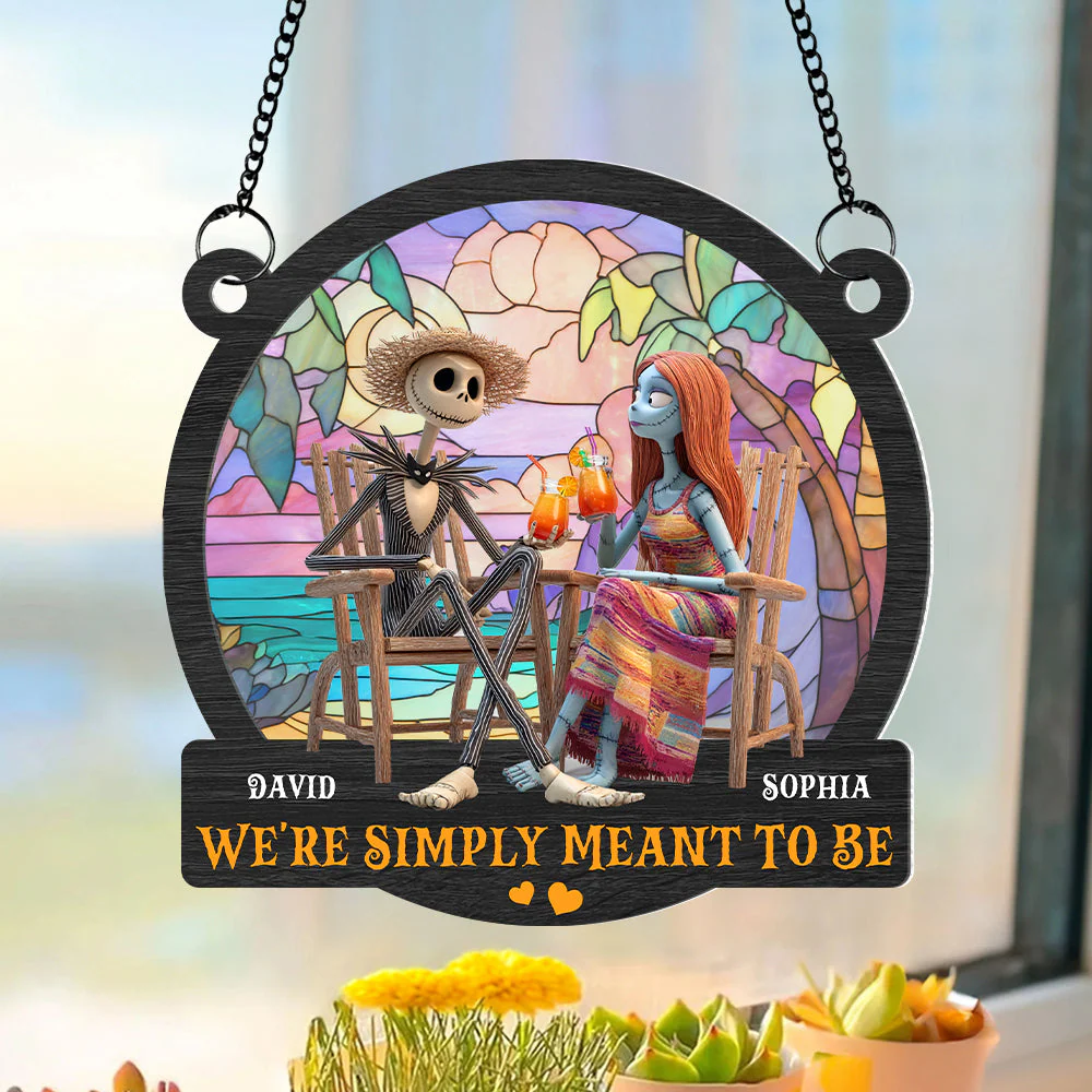 Galaxy Couple Love You Moon And Back- Personalized Window Hanging Suncatcher - Gifts For Couples, Husband, Wife - Image 3