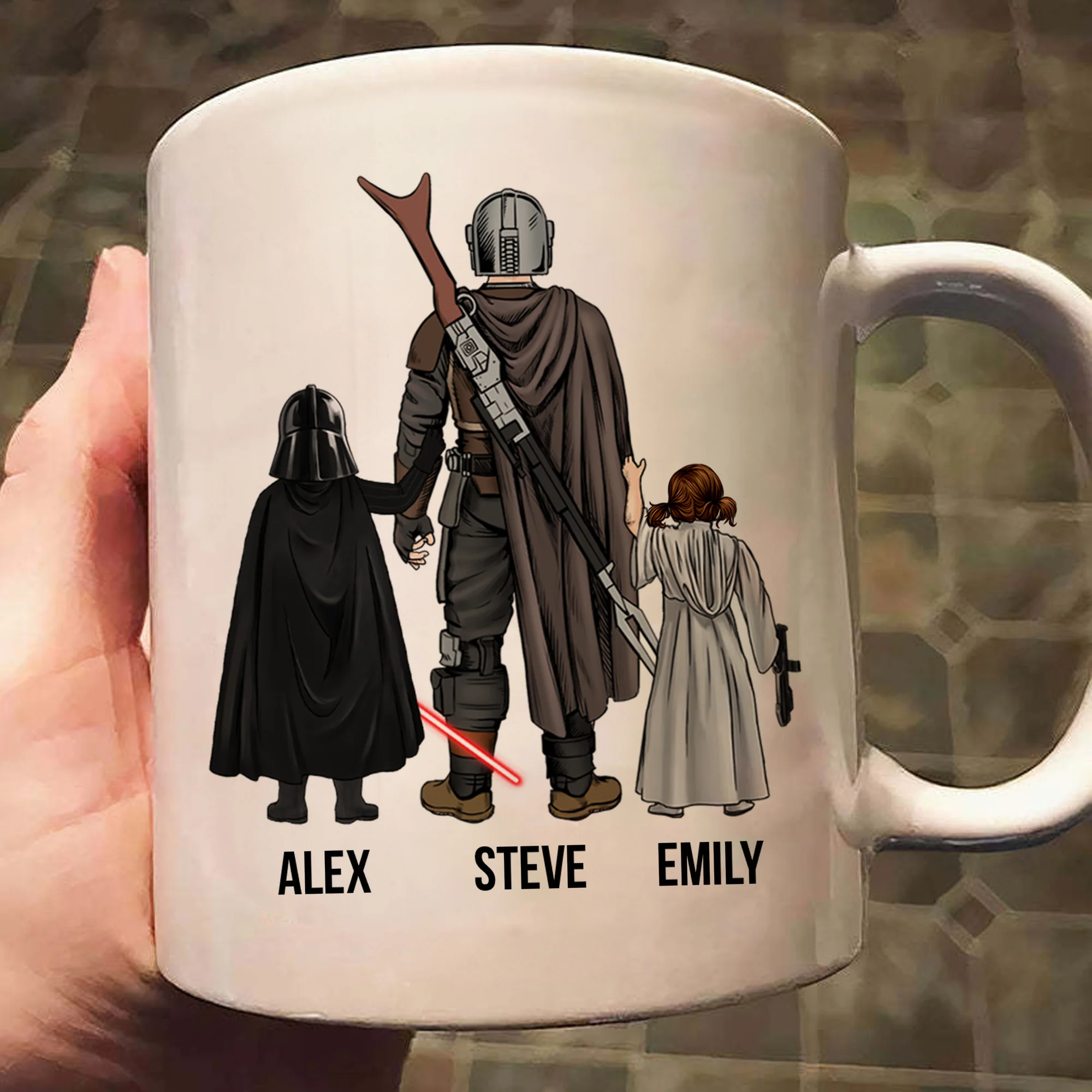 Stwa Galaxy Dad We Are Your Children - Gift For Father's Day - Personalized Ceramic Mug - Image 3