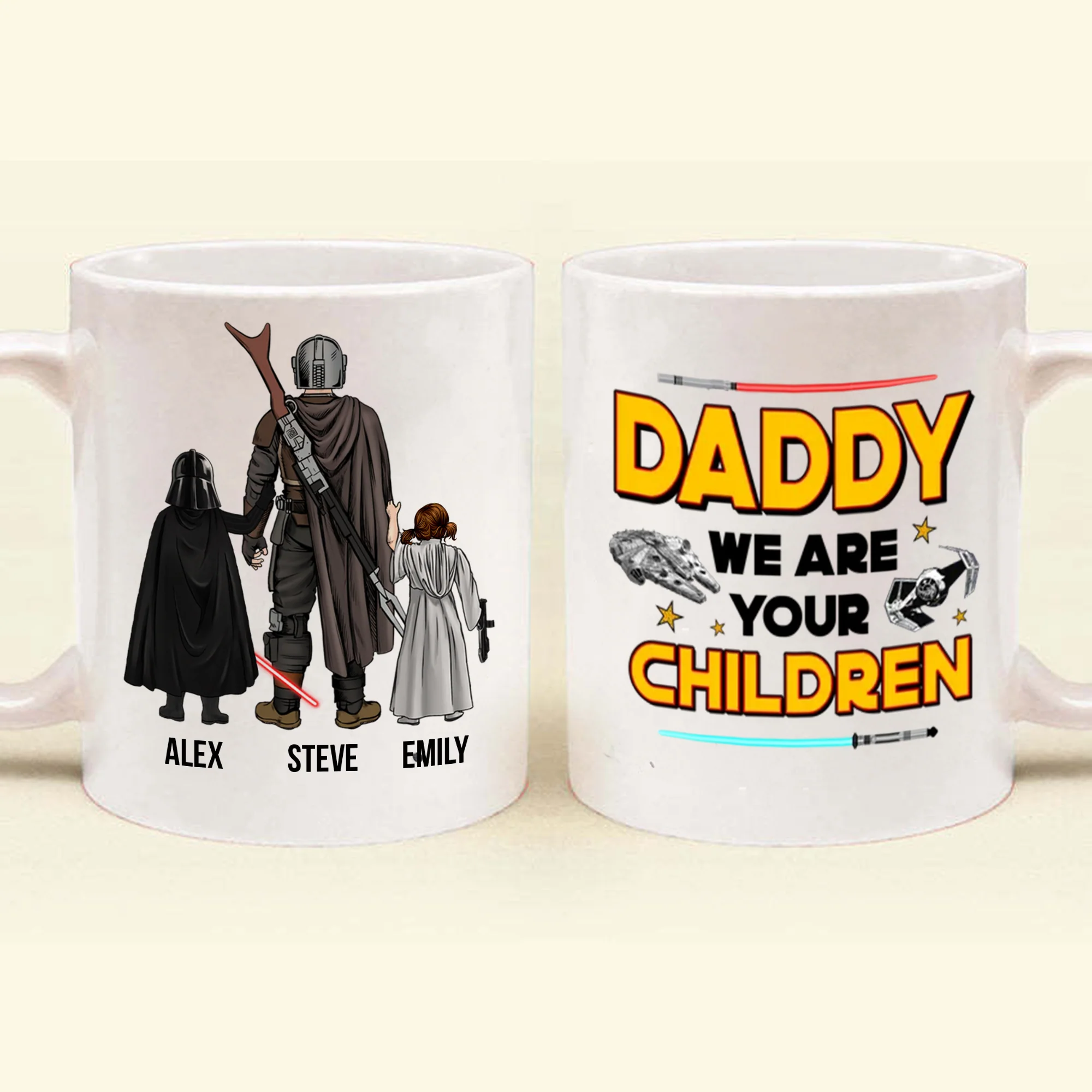 Stwa Galaxy Dad We Are Your Children - Gift For Father's Day - Personalized Ceramic Mug - Image 4