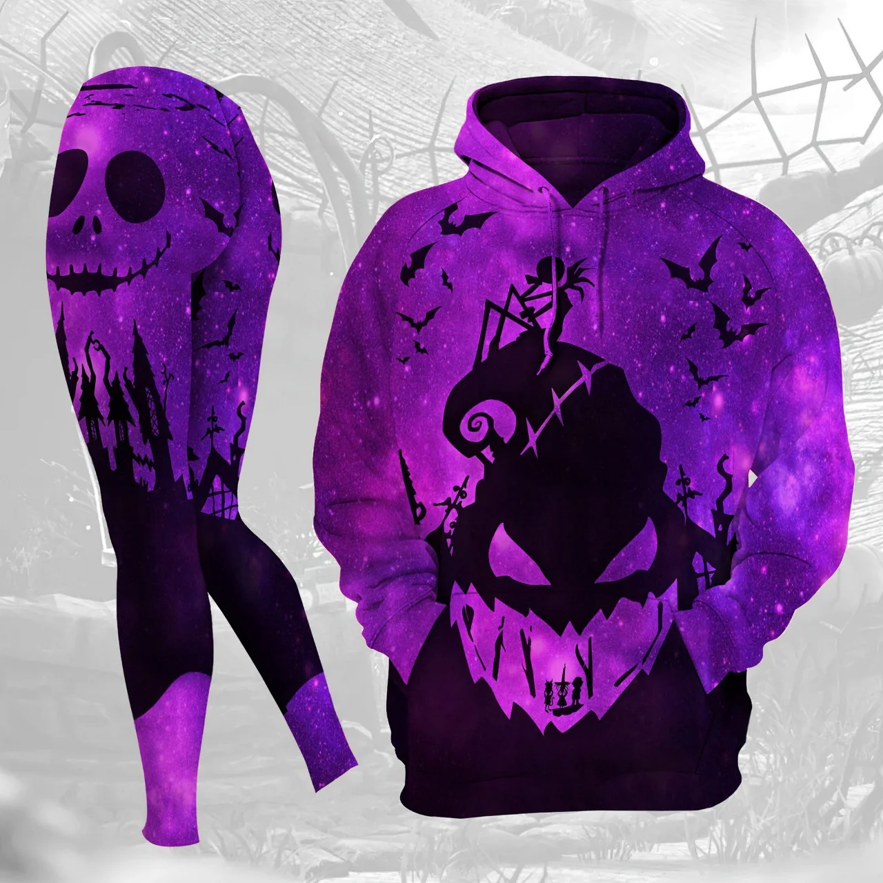 Galaxy Spooky Boogie Man - Personalized Hoodie And Leggings - Gift For Halloween, Christmas HH01 - Image 2