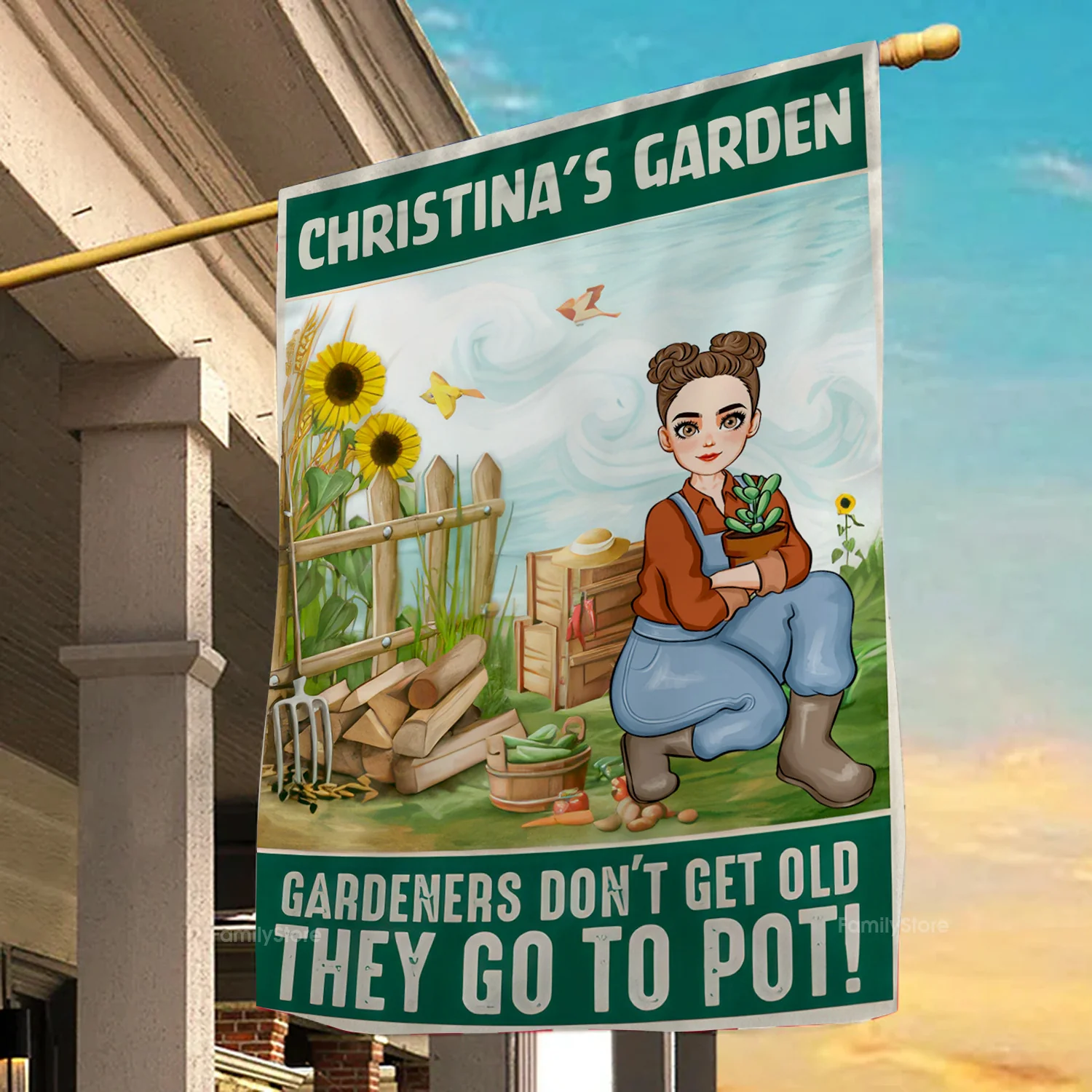 Gardeners Don't Get Old They Go To Pot - Personalized Flag - Gift For Gardening Lovers, Gardeners | GR17 NH96 - Image 3