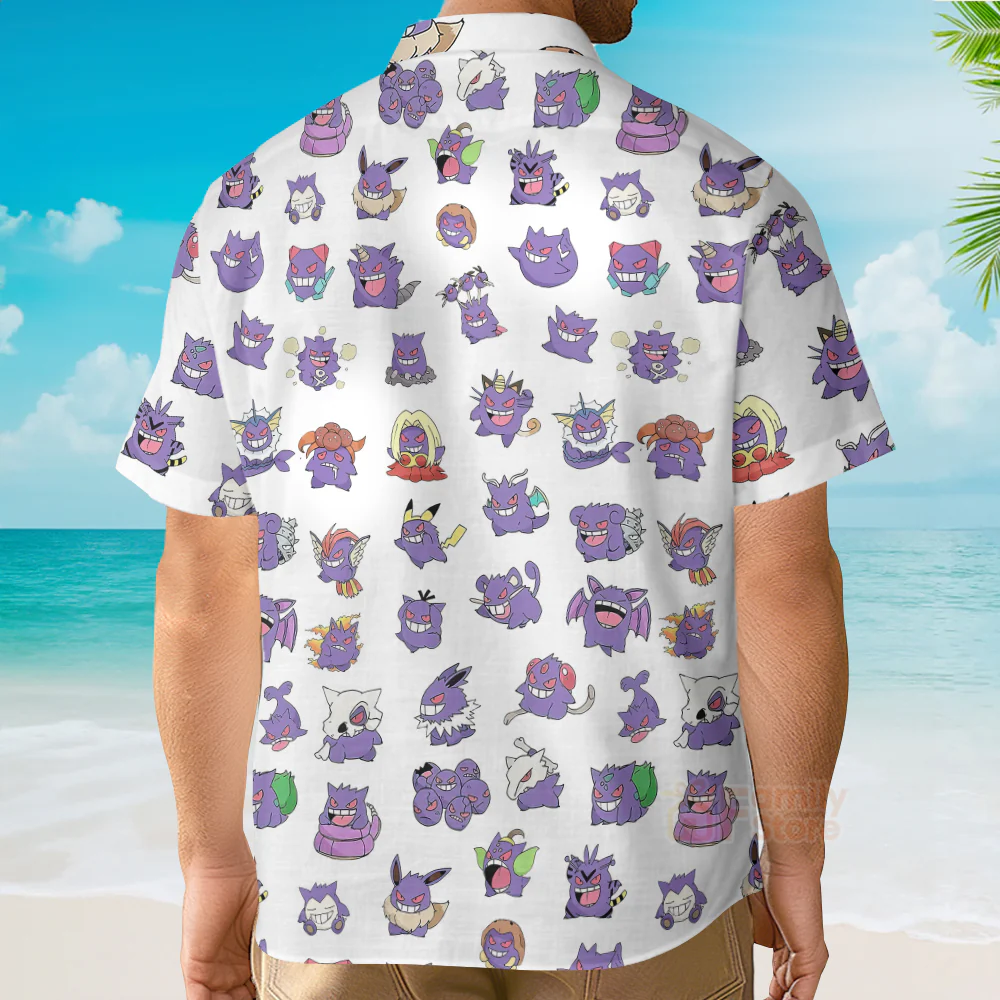 Gengar Cosplay PoMo Hawaiian Shirt - Image 5