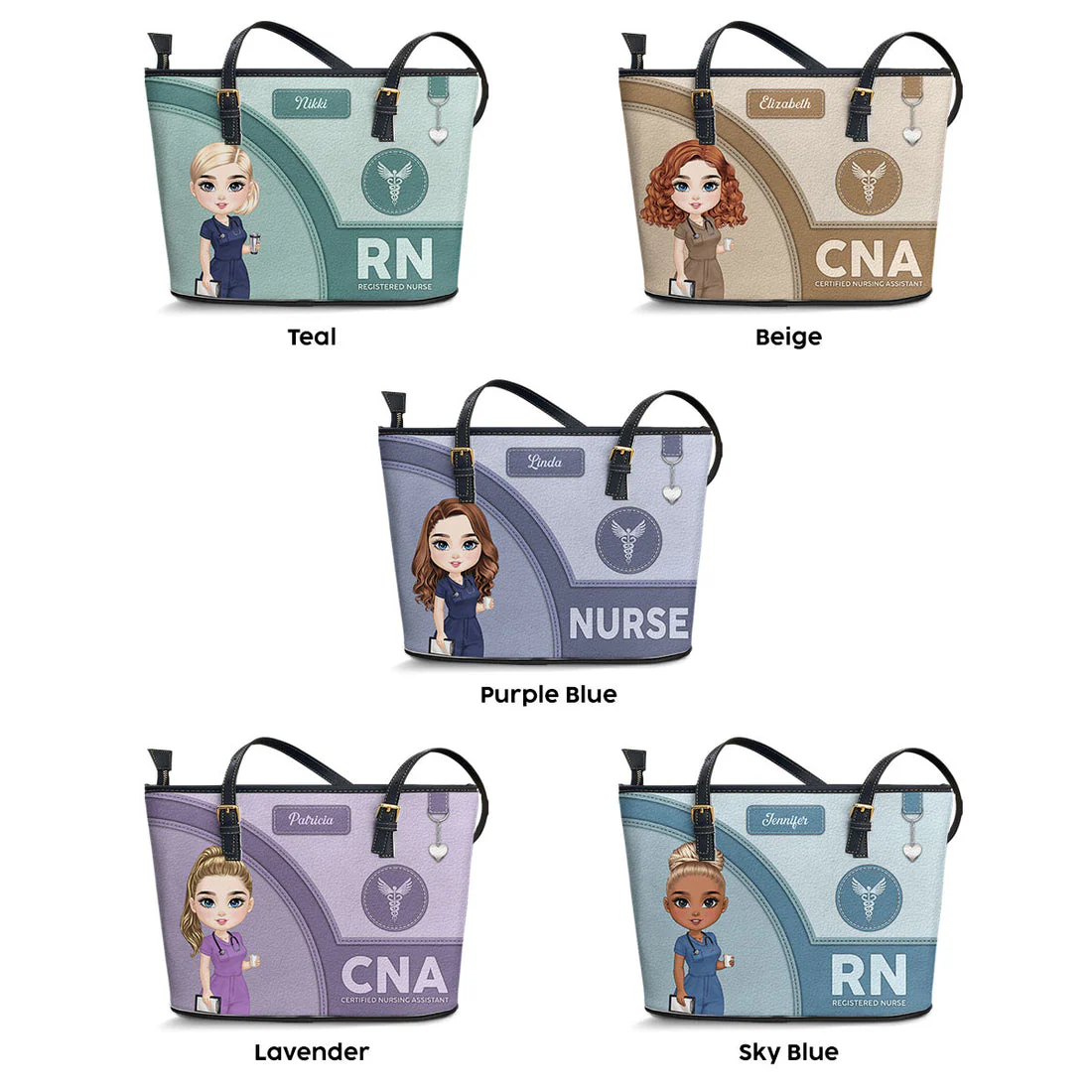 Gentle Nurse - Personalized Leather Tote Bag - Gift For Nurse | NR4 HH01 - Image 4