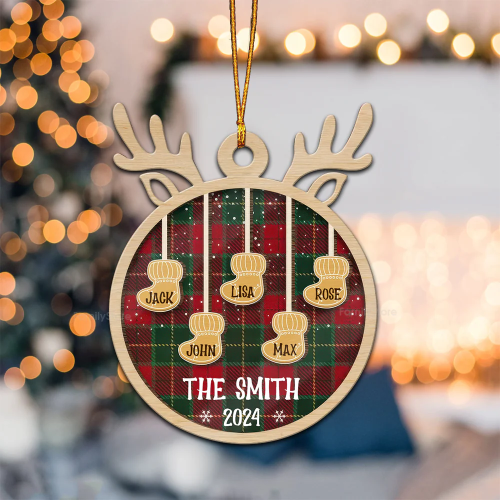 Ginger Family Christmas - Gift For Family - Personalized Wood Ornament NA94 - Image 2