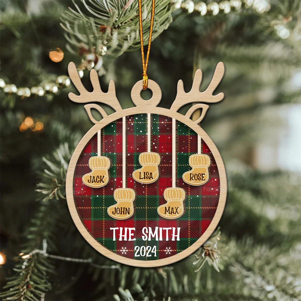 Ginger Family Christmas - Gift For Family - Personalized Wood Ornament NA94 - Image 3