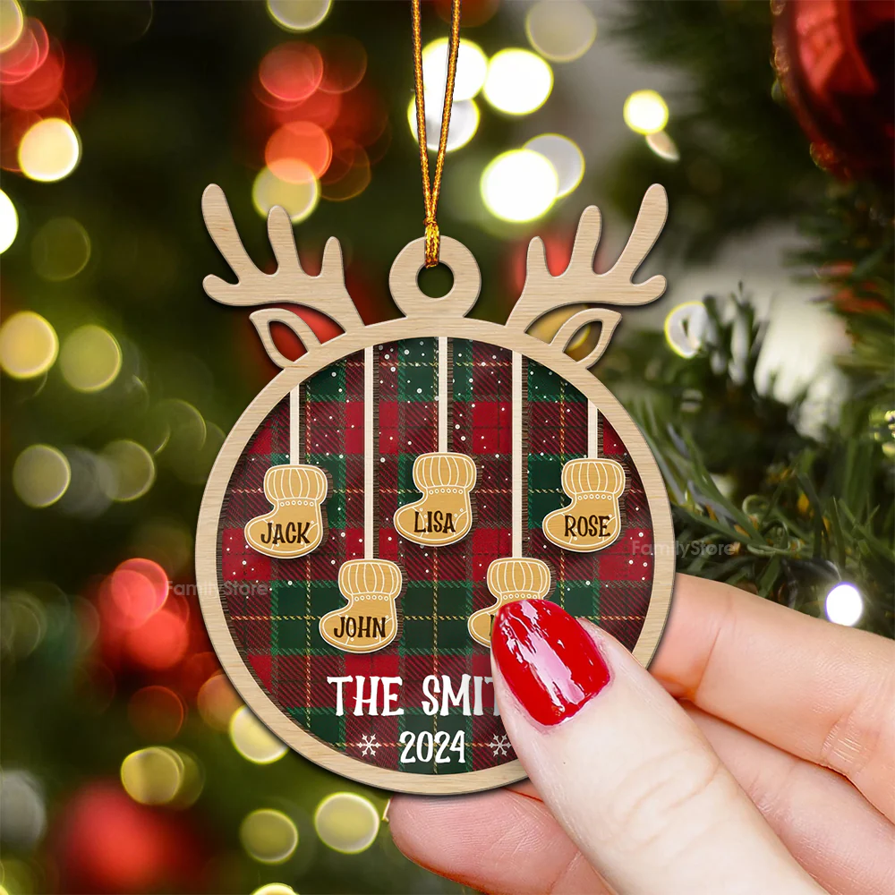 Ginger Family Christmas - Gift For Family - Personalized Wood Ornament NA94 - Image 4