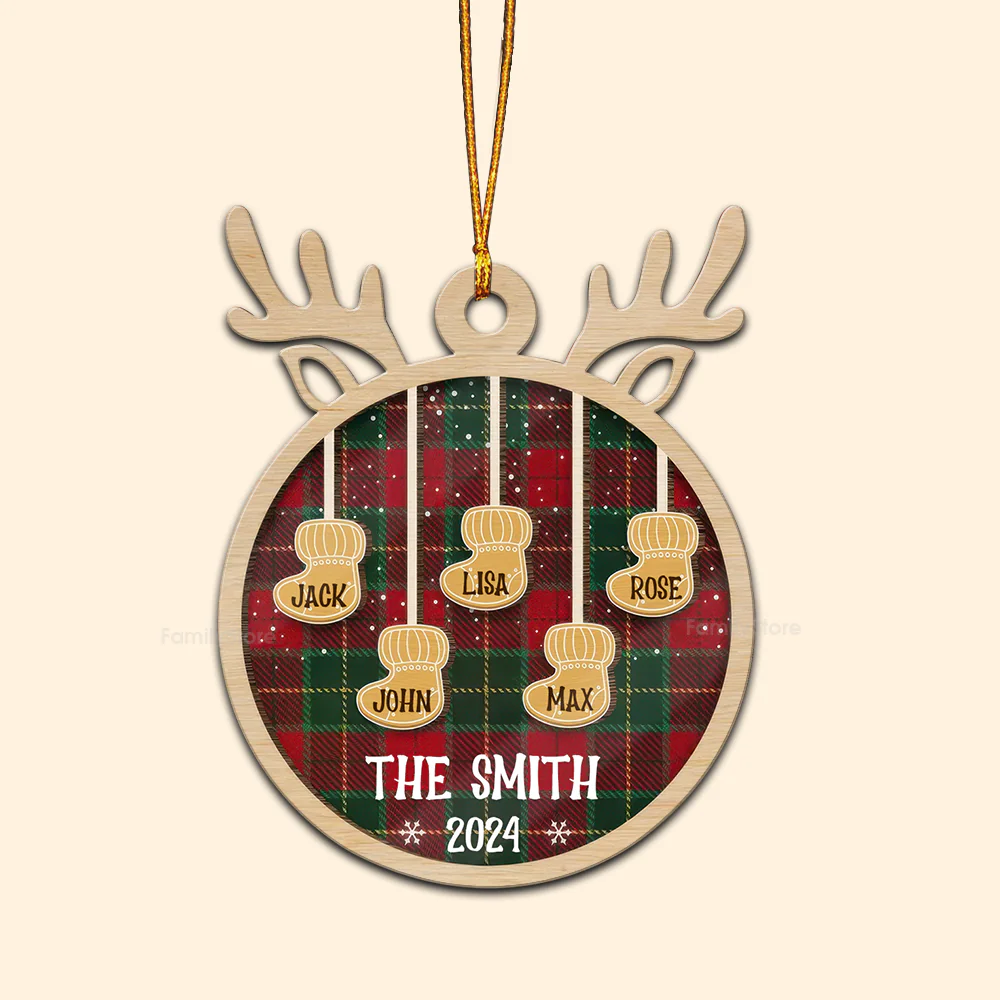 Ginger Family Christmas - Gift For Family - Personalized Wood Ornament NA94 - Image 6