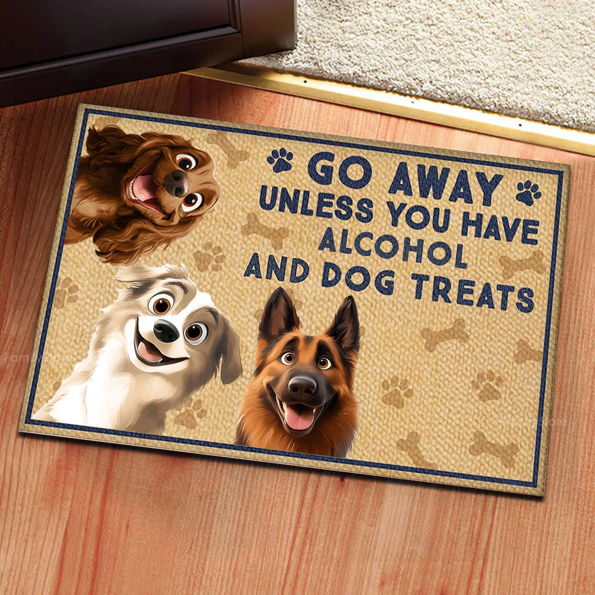 Go Away Unless You Have Alcohol And Dog Treats Caroon Dog - Personalized Doormat - Gift for Pet Owners, Pet Lovers, Dog Mom, Dog Dad | CLP15 NH96 - Image 3