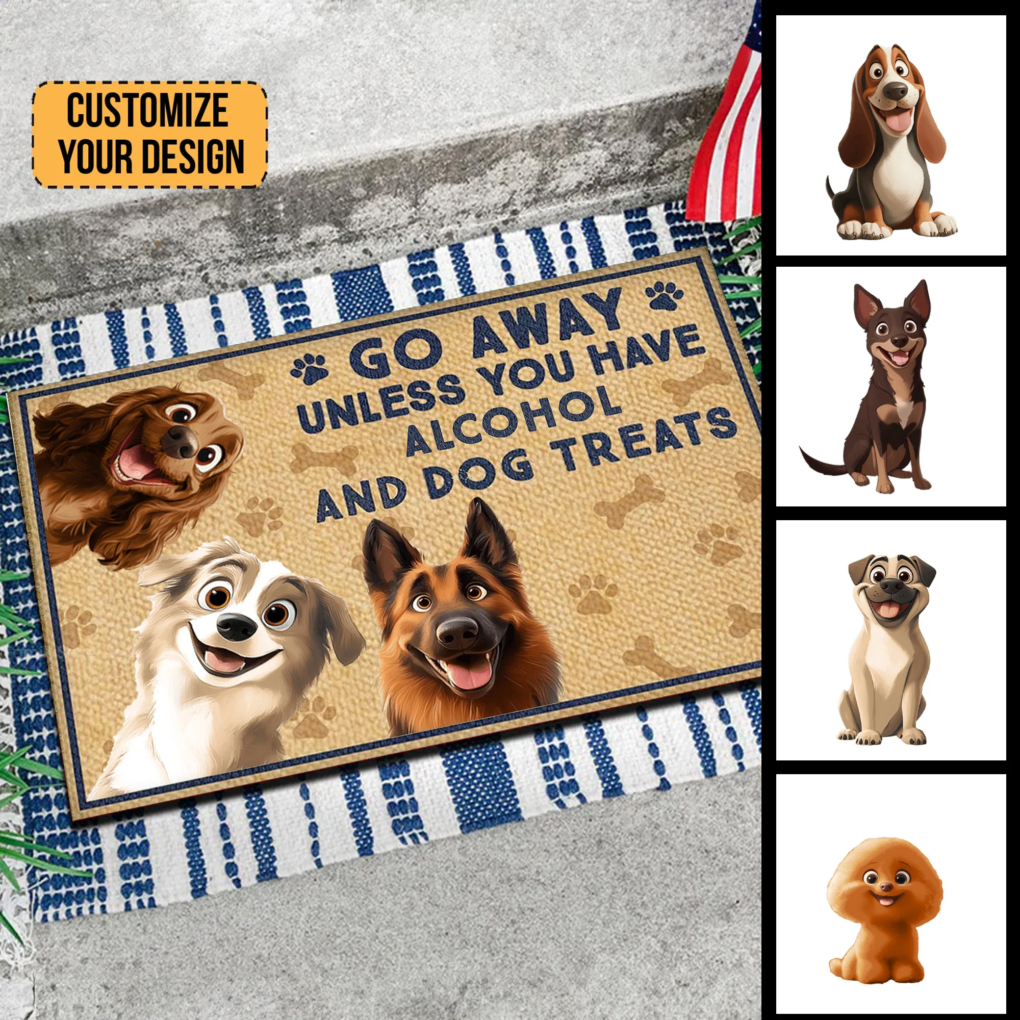 Go Away Unless You Have Alcohol And Dog Treats Caroon Dog - Personalized Doormat - Gift for Pet Owners, Pet Lovers, Dog Mom, Dog Dad | CLP15 NH96 - Image 4