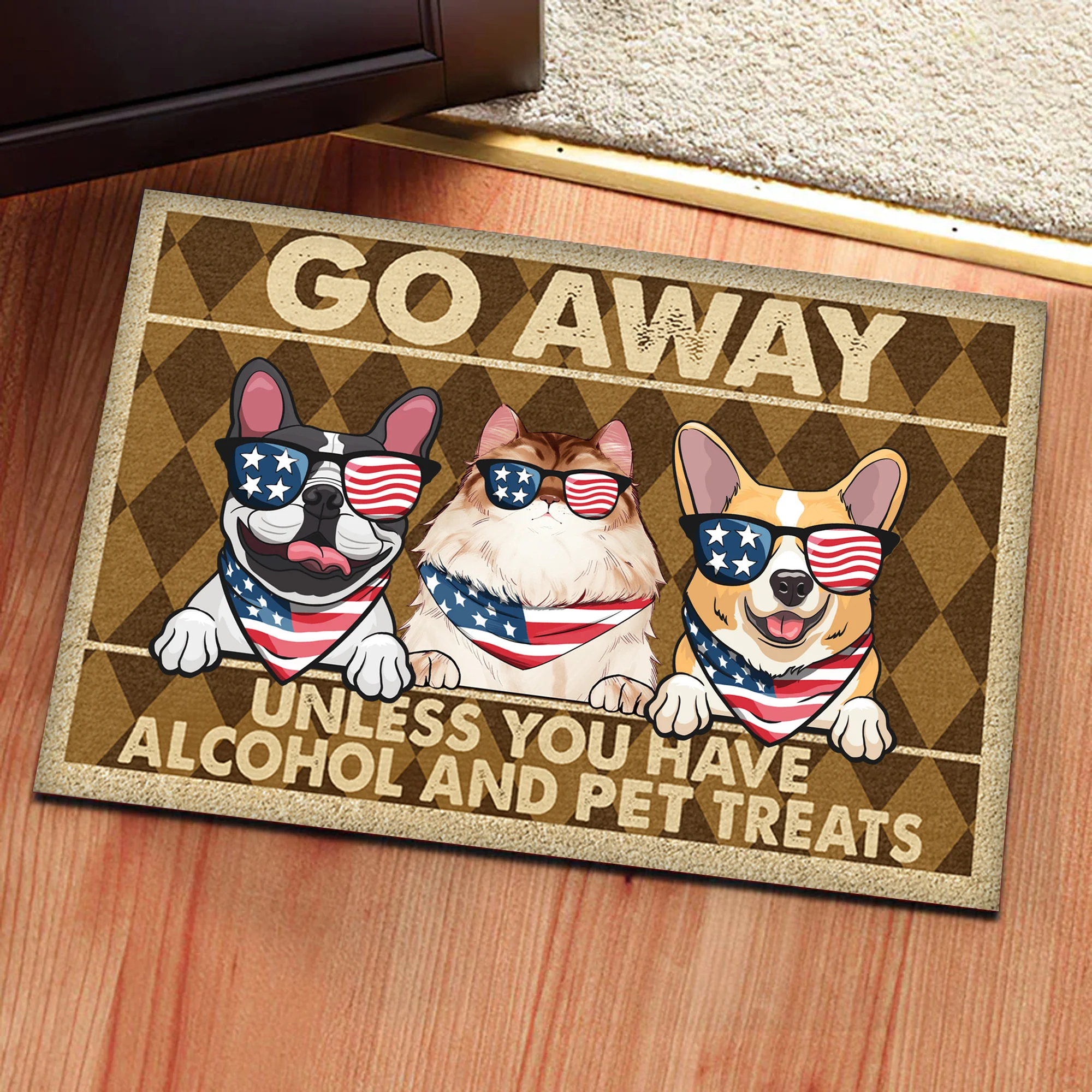 Go Away Unless You Have Alcohol And Pet Treats - GIft For Pet Lovers - Personalized Door Mat - Image 4