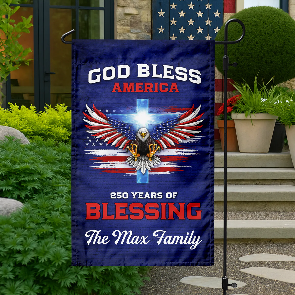 God Bless America 250 Years Of Blessing - Personalized Flag - Patriotic Gift For Family HN02 - Image 2