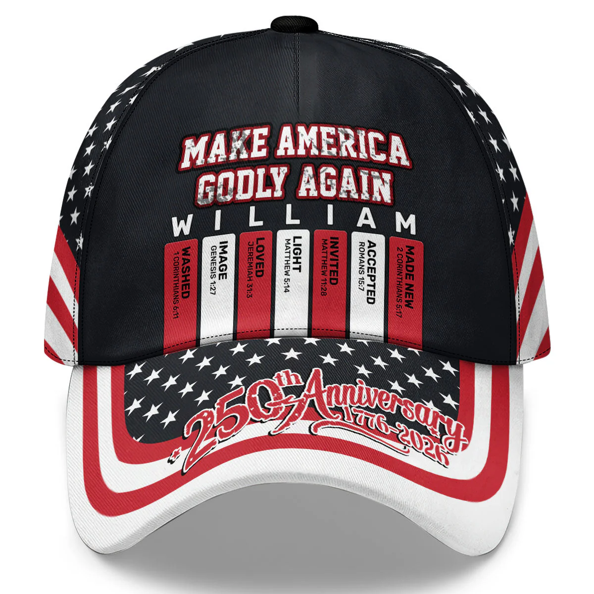 God Bless America - Personalized Classic Cap - 250 Years Of Independence Day Gift For Christian BA01 - Image 2