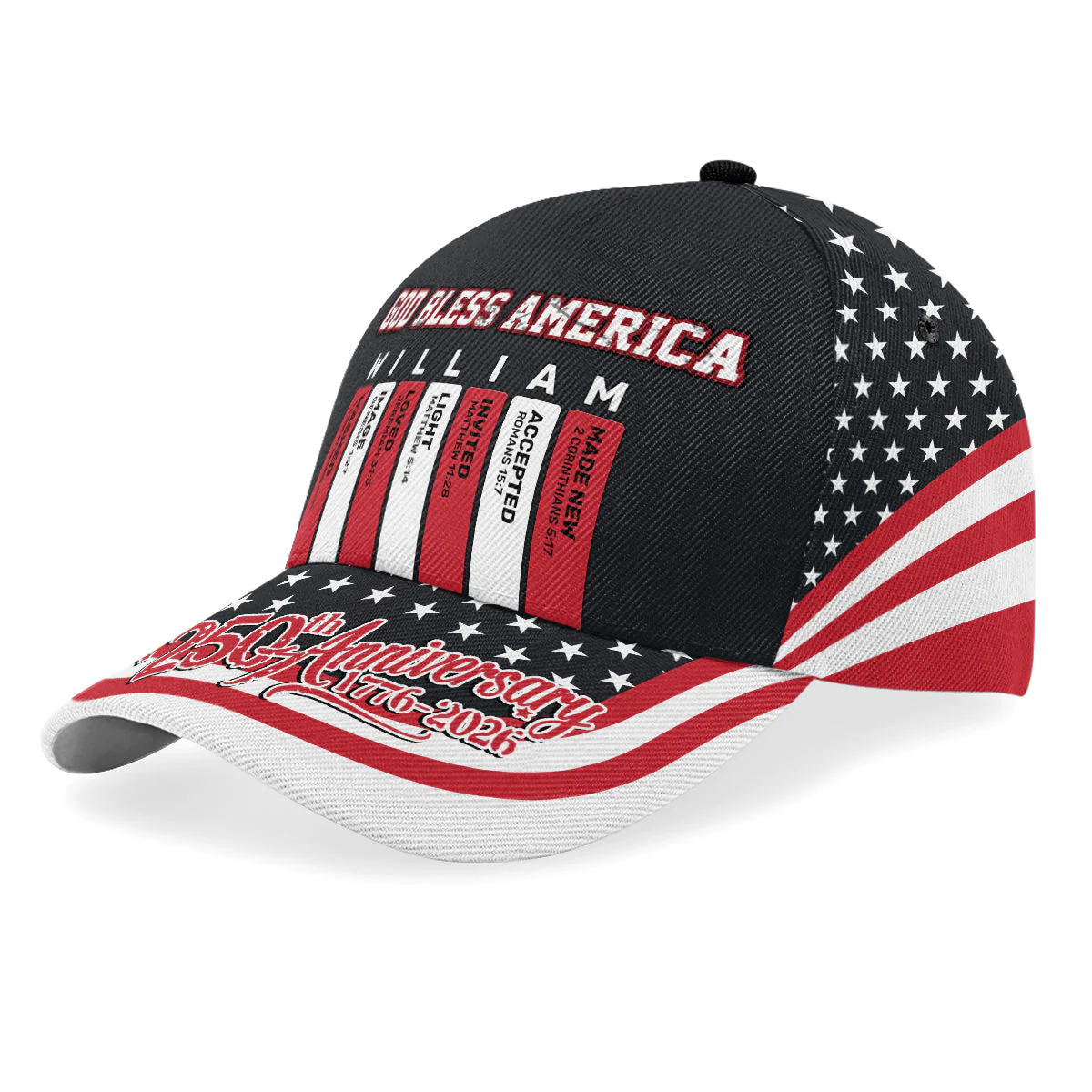 God Bless America - Personalized Classic Cap - 250 Years Of Independence Day Gift For Christian BA01 - Image 3