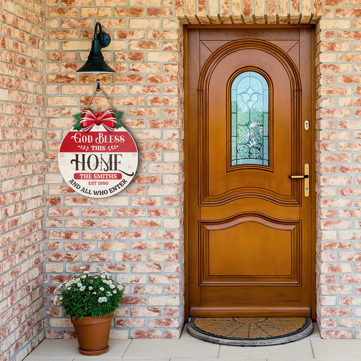 God Bless This Home And All Who Enter - Personalized Wooden Sign - Gift For Christmas TD118 - Image 2