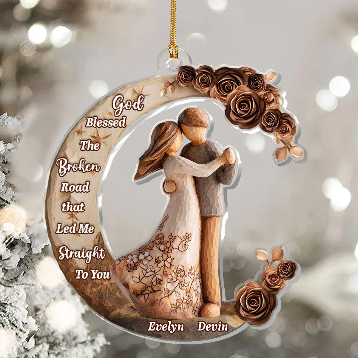 God Blessed The Broken Road - Personalized 1-Layer Acrylic Ornament HL128 - Image 5