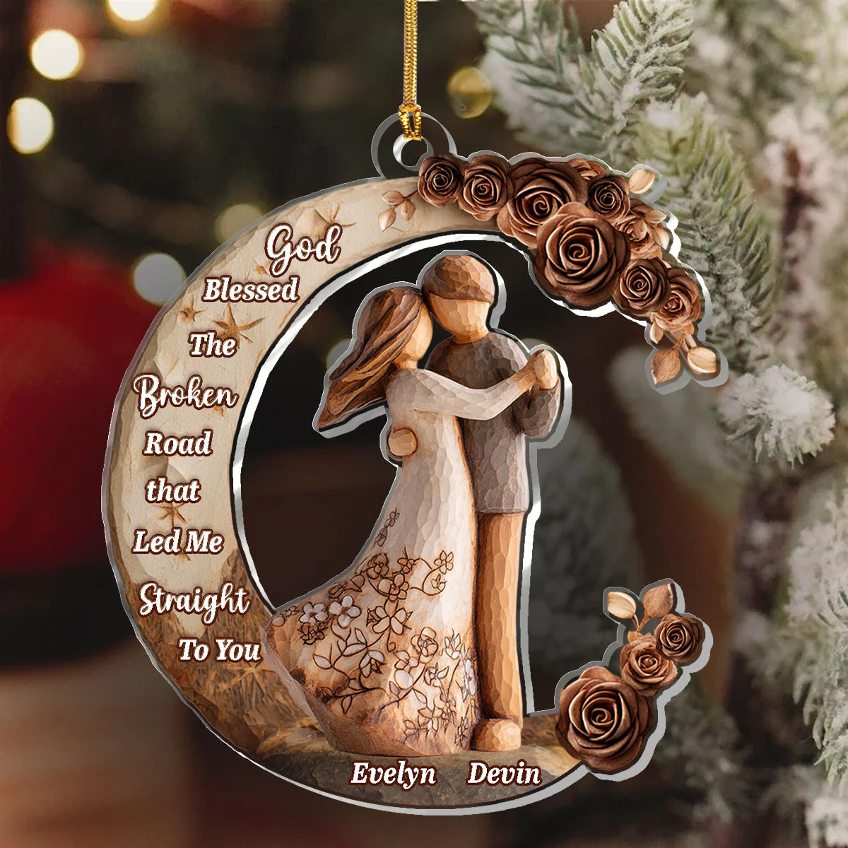 God Blessed The Broken Road - Personalized 1-Layer Acrylic Ornament HL128 - Image 6