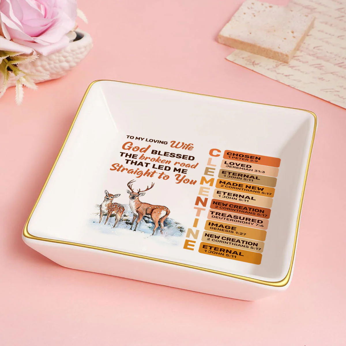 God Blessed The Broken Road That Led Me Straight To You - Personalized Jewelry Dish - Gift For Grandma, Mom, Girlfriend, Wife, Bestie, Sister NH96 - Image 5