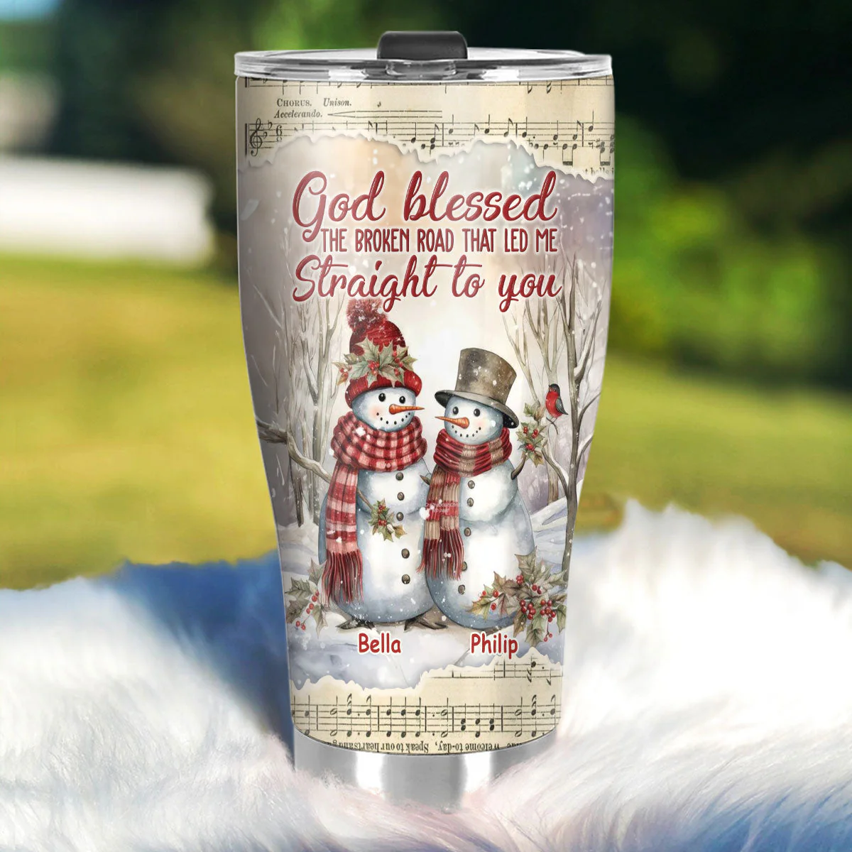 God Blessed The Broken Road That Led Me Straight To You | Personalized Stainless Steel Tumbler - Image 5