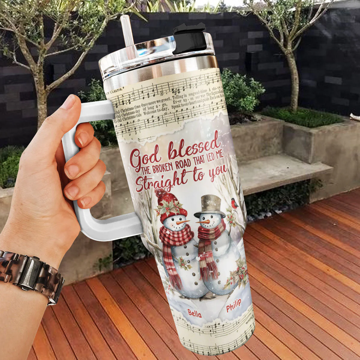 God Blessed The Broken Road That Led Me Straight To You | Personalized Stainless Steel Tumbler - Image 6