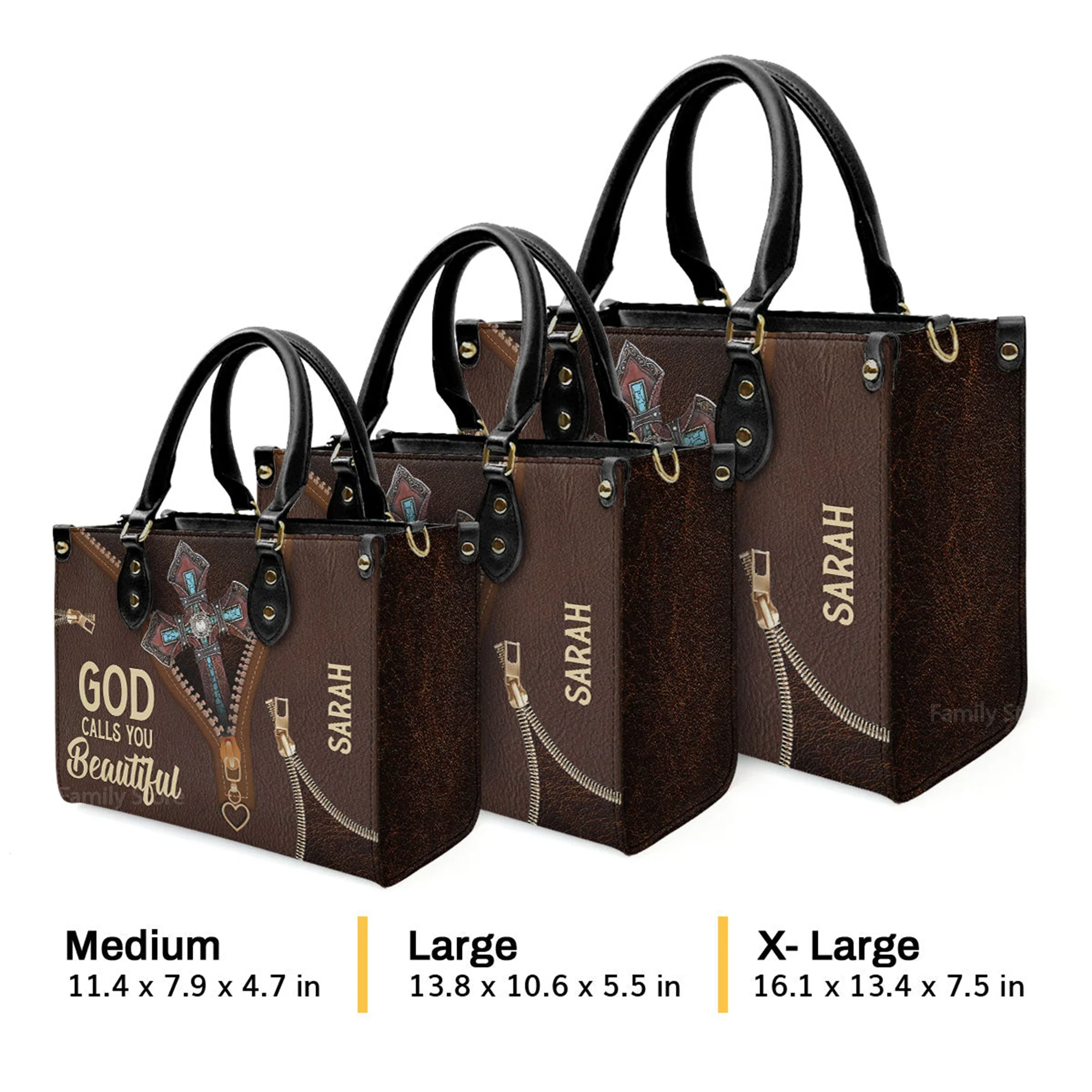 God Calls You Beautiful - Awesome Personalized Leather Handbag - AT4081345 - Image 4