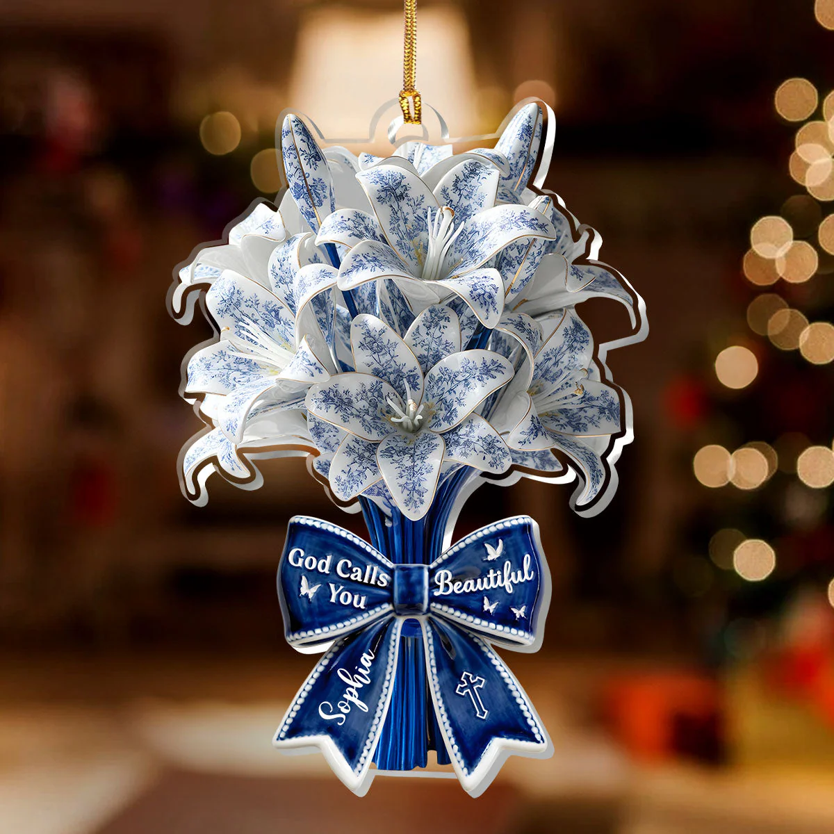 God Calls You Beautiful - Personalized Acrylic Ornament - Gift For Christmas HL128 - Image 2