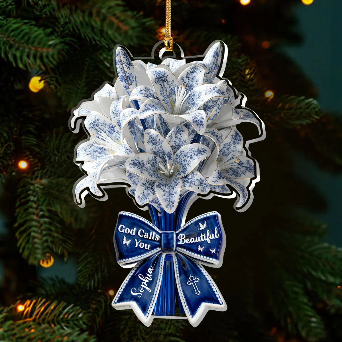 God Calls You Beautiful - Personalized Acrylic Ornament - Gift For Christmas HL128 - Image 3