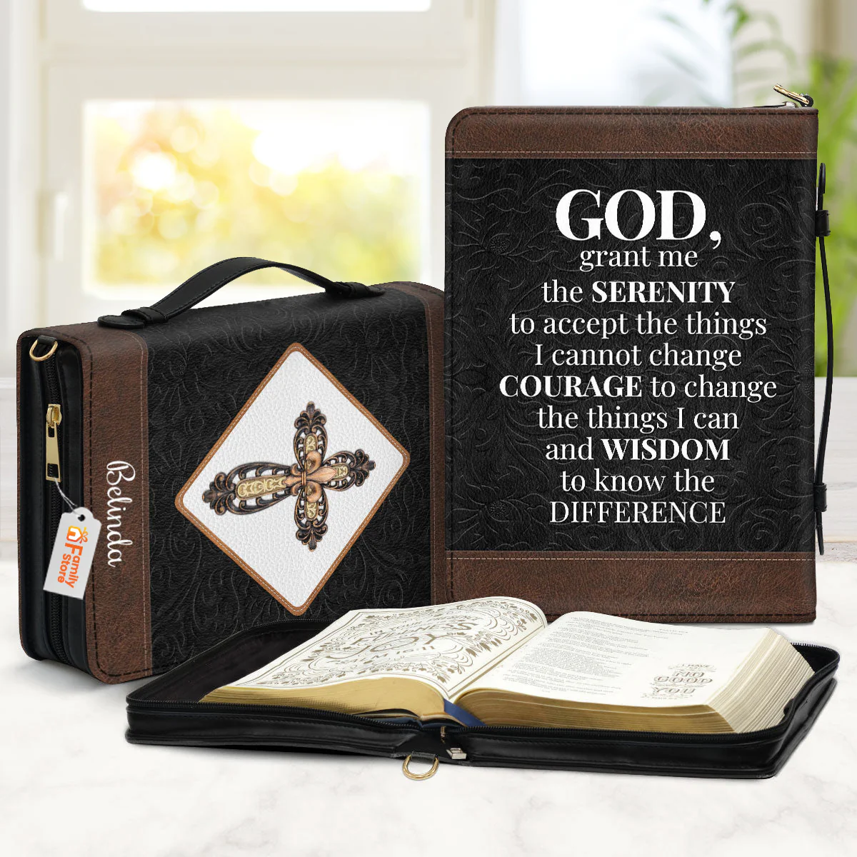 God, Grant Me The Serenity To Accept The Things I Cannot Change - Awesome Personalized Bible Covers - AT4080702 - Image 2