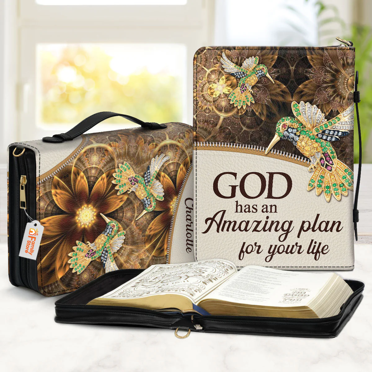 God Has An Amazing Plan For Your Life - Elegant Personalized Bird And Flower Bible Covers - AT4080745 - Image 2