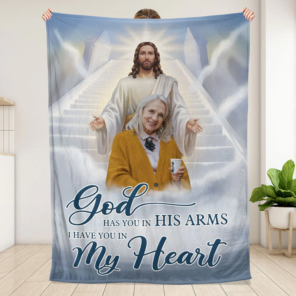 God Has You In His Arm Blanket - Personalized Blanket HL128 - Image 3
