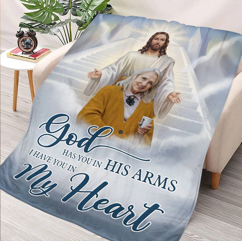 God Has You In His Arm Blanket - Personalized Blanket HL128 - Image 4