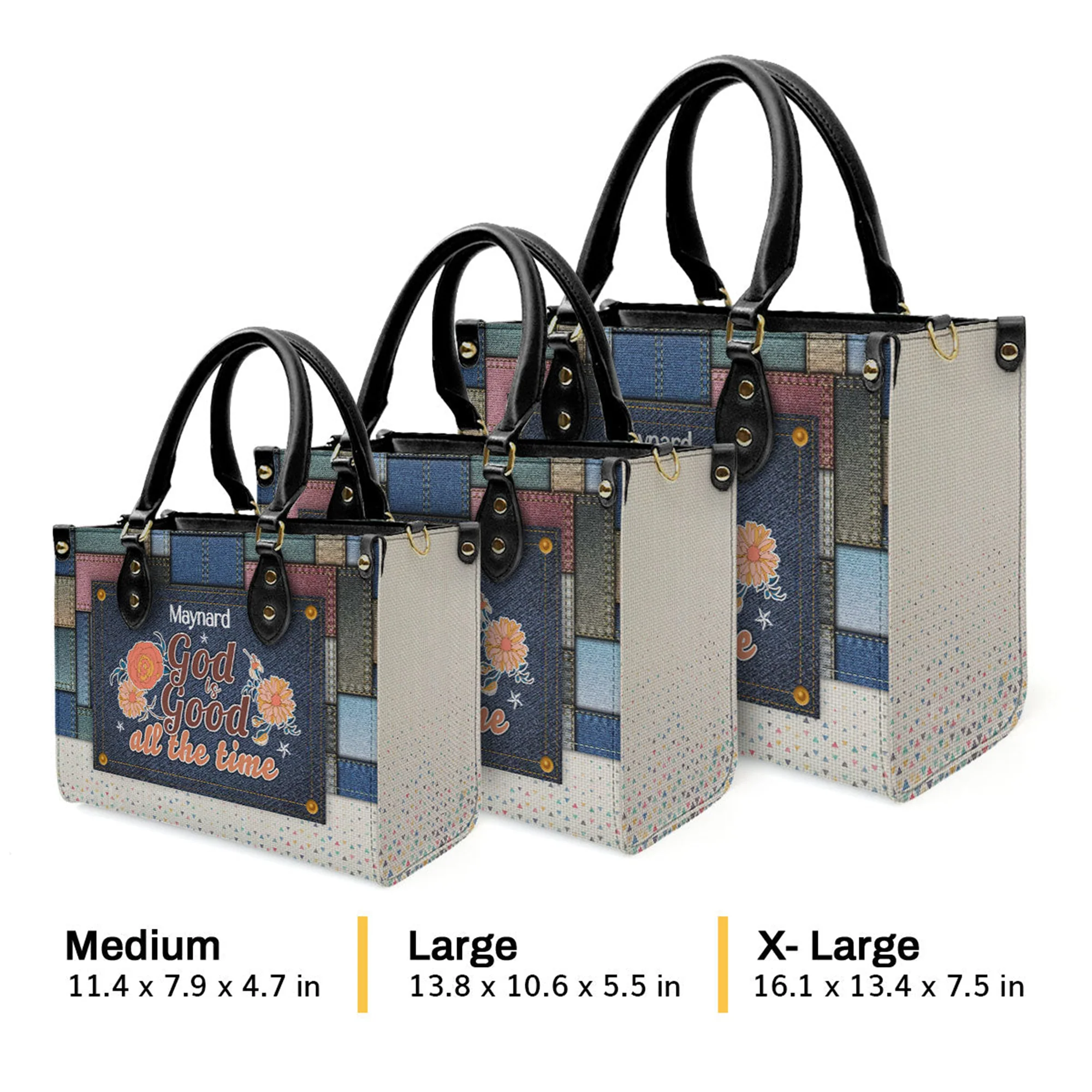 God Is Good All The Time - Thoughtful Gift For Christians - Personalized Leather Handbag With Handle - AT4080747 - Image 4