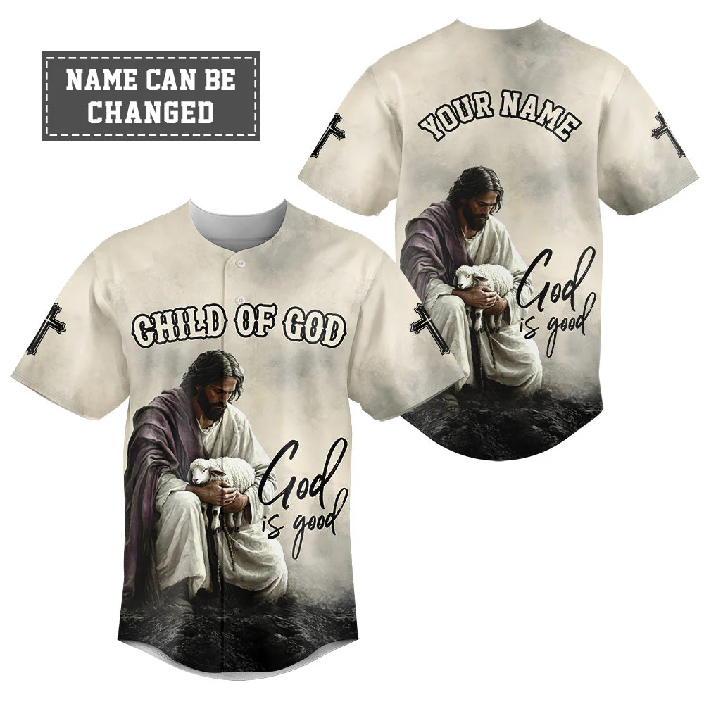God Is Good Custom Name Baseball Jersey - Christant Gift For Him