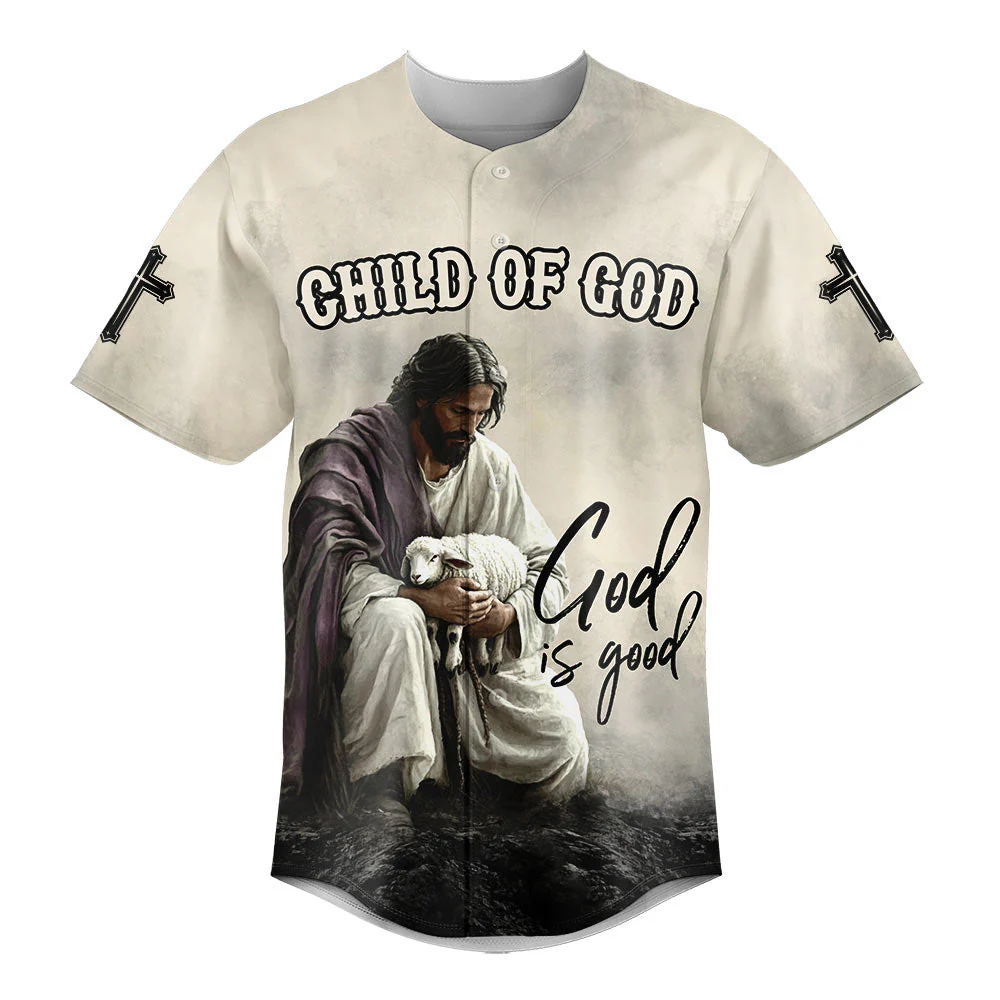 God Is Good Custom Name Baseball Jersey - Christant Gift For Him - Image 2